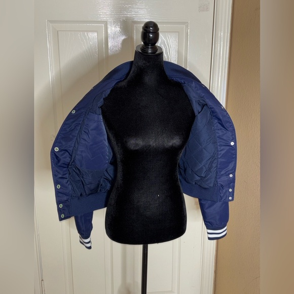 NWOT Women’s Lacoste Varsity Bomber Patch Stripe Jacket Preppy Heritage Sport XS - Picture 9 of 15